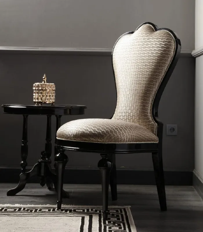 Casa Padrino luxury baroque dining chair gold / black H. 120 cm - Baroque dining room furniture Echt