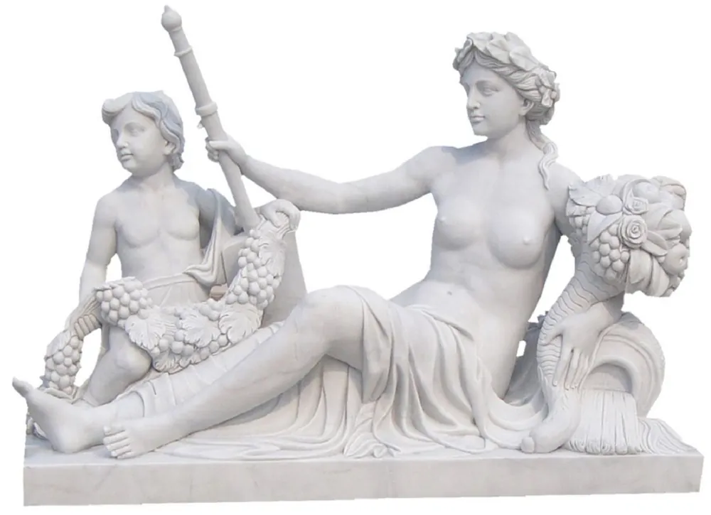 Top-Seller Casa Padrino Antique Style Marble Sculpture Woman with Child Gray 150 x H. 160 cm