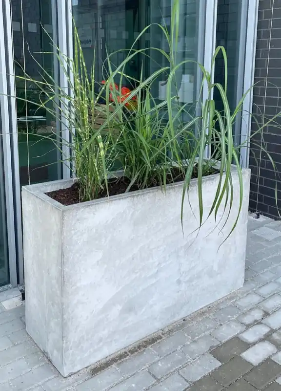 Heißes Angebot Casa Padrino concrete flower pot gray 120 x 40 x H. 74 cm - Rectangular concrete plant pot