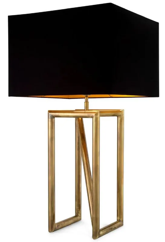 Letzte Chance Casa Padrino luxury table lamp vintage brass / black H. 97 cm - Luxury lights