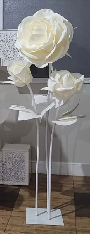 Super-Preis Casa Padrino luxury XXL decorative rose white / cream Ø 55 x H. 180 cm - Wedding decoration accessories