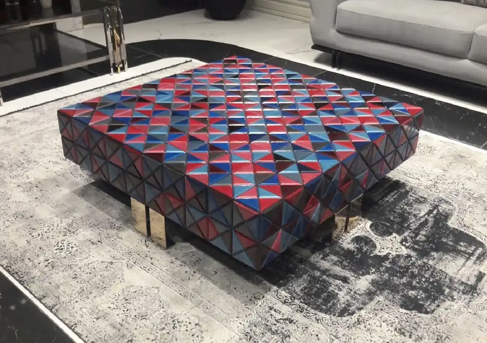 Casa Padrino luxury coffee table colorful / gold 100 cm - Square living room table Top-Angebot