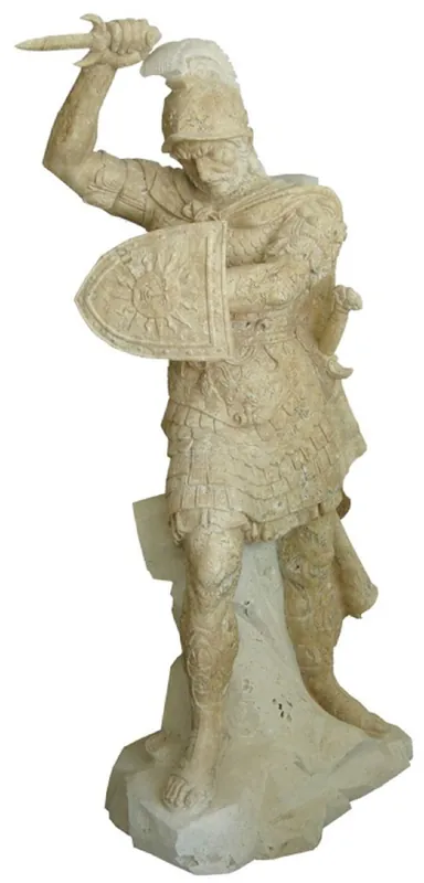 Heißes Angebot Casa Padrino Antique Style Marble Sculpture Roman Soldier Right Beige / Gray H. 210 cm - Garden Decoration