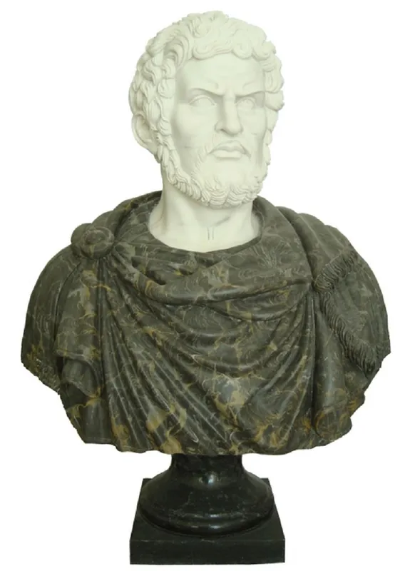Top-Seller Casa Padrino luxury antique style marble bust roman green / cream H. 80 cm