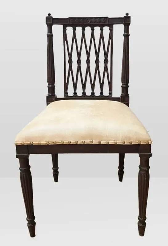 Günstig Casa Padrino Luxury Baroque Dining Room Chair Beige / Dark Brown - Baroque Furniture - Made in Italy