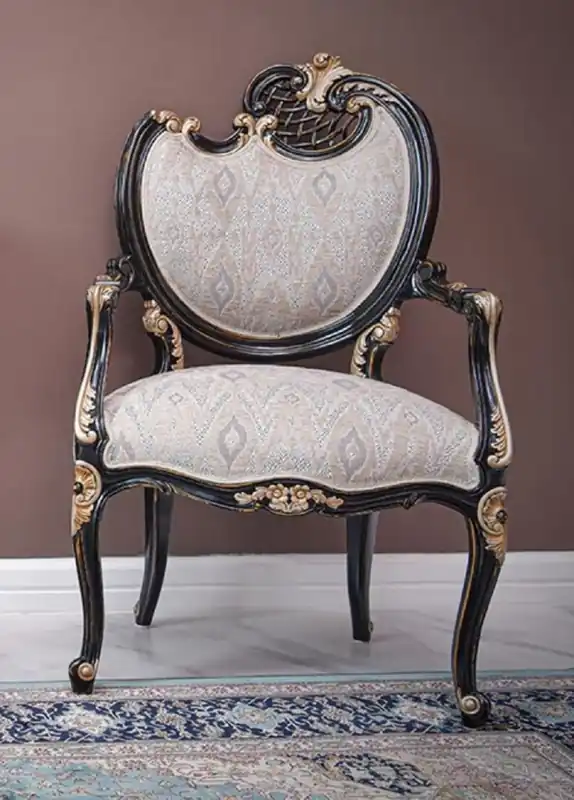 Top-Preis Casa Padrino luxury baroque armchair right side gray / black / gold - Baroque furniture - Made in Italy