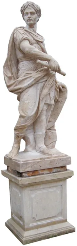 Geprüft Casa Padrino Antique Style Marble Sculpture Roman on Column Right Side Beige H. 280 cm