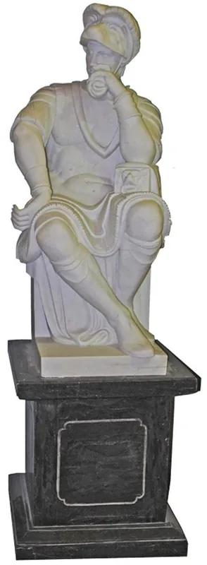 Casa Padrino Antique Style Marble Sculpture Roman on Column Right Side Gray / Black H. 200 cm Angebot