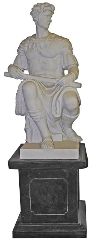 Casa Padrino Antique Style Marble Sculpture Roman on Column Left Side Gray / Black H. 200 cm Preisreduziert