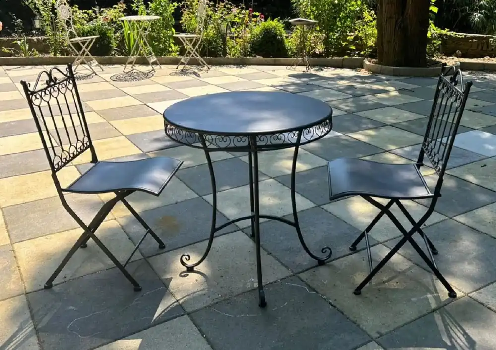 Casa Padrino Art Nouveau Metal Garden Furniture Set Black - Baroque & Art Nouveau Garden Furniture Preisreduziert
