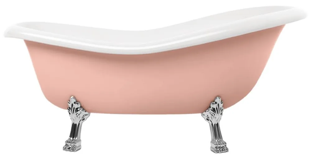 Top-Preis Casa Padrino Art Nouveau bathtub pink / white / silver 168 cm - Freestanding retro style bathtub