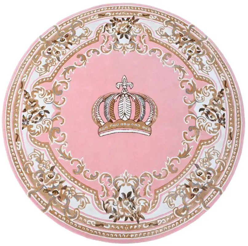 Round Casa Padrino Luxury Baroque Carpet Pink / White / Brown - Various Sizes Neue Kollektion