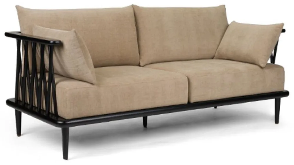 Casa Padrino luxury sofa beige / black 169.5 cm - Luxury living room furniture Sofort Bestellen
