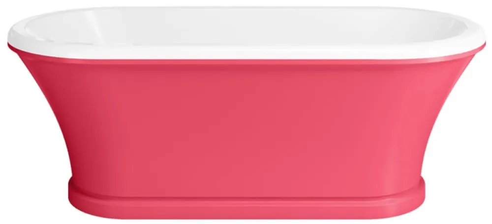 Casa Padrino Art Nouveau bathtub pink / white 170 cm - Freestanding retro style bathtub Preiswert