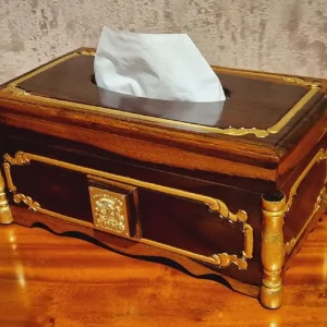 Preisknaller Casa Padrino luxury baroque tissue box dark brown / brown / gold - Made in Italy