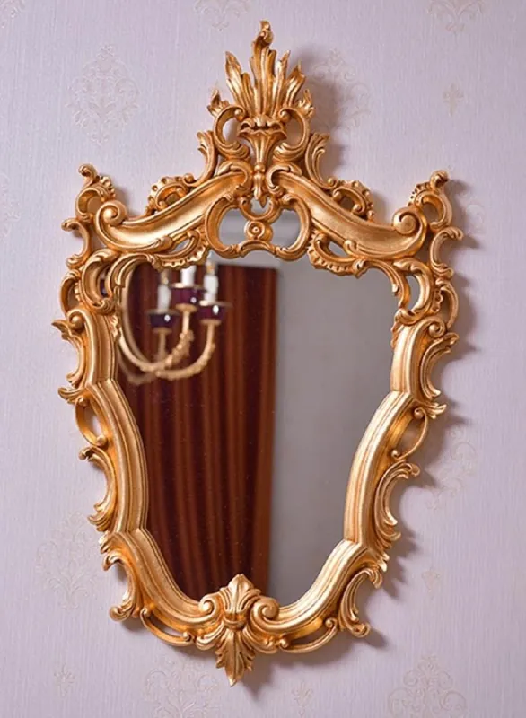 Casa Padrino luxury baroque mirror gold H. 73 cm - Magnificent baroque style wall mirror - Made in Italy Super-Preis