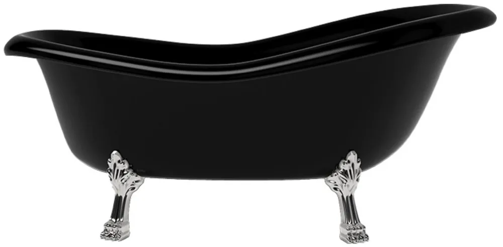 Casa Padrino Art Nouveau bathtub black / silver 168 cm - Freestanding retro style bathtub Markenprodukt
