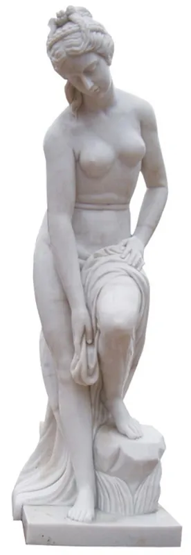 Direktkauf Casa Padrino Art Nouveau Garden Decoration Marble Sculpture Woman Gray H. 153 cm