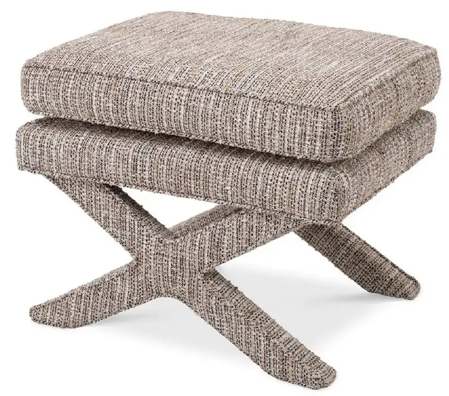 Casa Padrino luxury stool beige - Rectangular stool - Cross stool - Luxury furniture Top-Preis