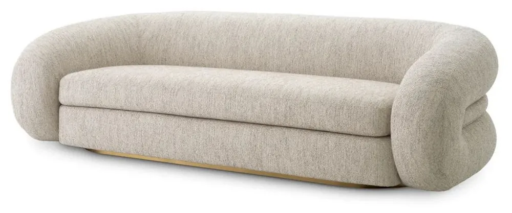 Casa Padrino luxury sofa light gray / brass 230 cm - Luxury living room & hotel furniture Jetzt Kaufen