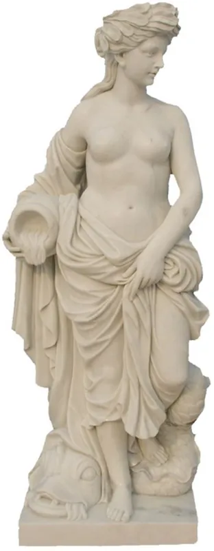 Casa Padrino Art Nouveau Garden Decoration Marble Sculpture Woman Beige H. 180 cm Must-Have