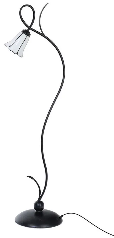 Casa Padrino Art Deco Tiffany Floor Lamp Black / White H. 160.5 cm - Tiffany Lights Super-Preis