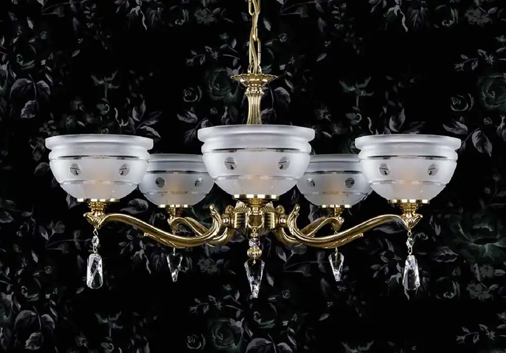 Casa Padrino luxury baroque chandelier with bohemian crystal glass brass Ø 64 cm Online Kaufen
