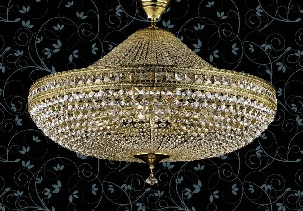 Top-Angebot Casa Padrino luxury baroque crystal ceiling lamp brass Ø 80 cm - Baroque style ceiling lamp
