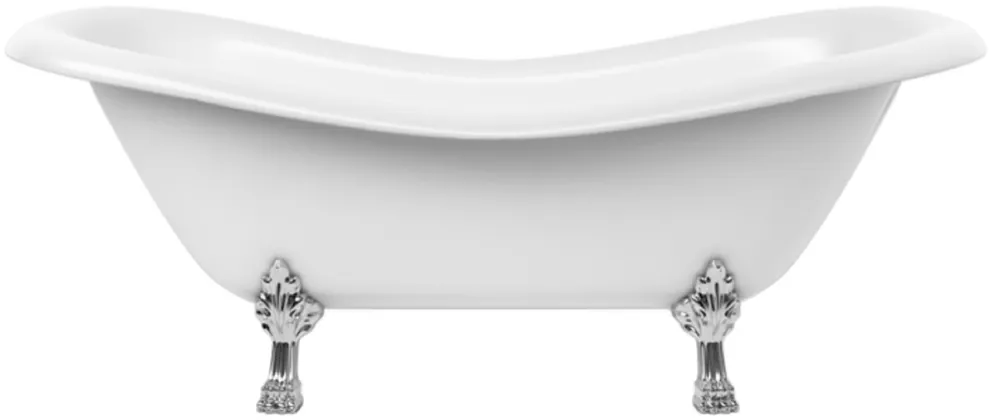 Sofort Bestellen Casa Padrino Art Nouveau bathtub white / silver 188 cm - Freestanding retro style bathtub