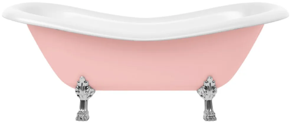 Casa Padrino Art Nouveau bathtub pink / white / silver 188 cm - Freestanding retro style bathtub Solange Der Vorrat Reicht