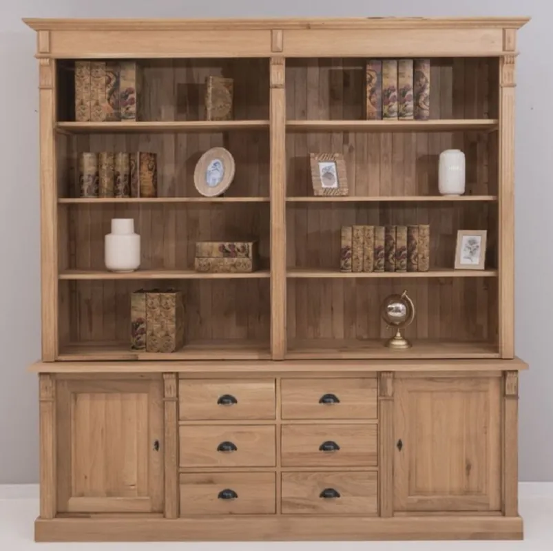 Casa Padrino country style oak cabinet natural 223 x 51 x H. 228 cm - Country style solid wood furniture Billig