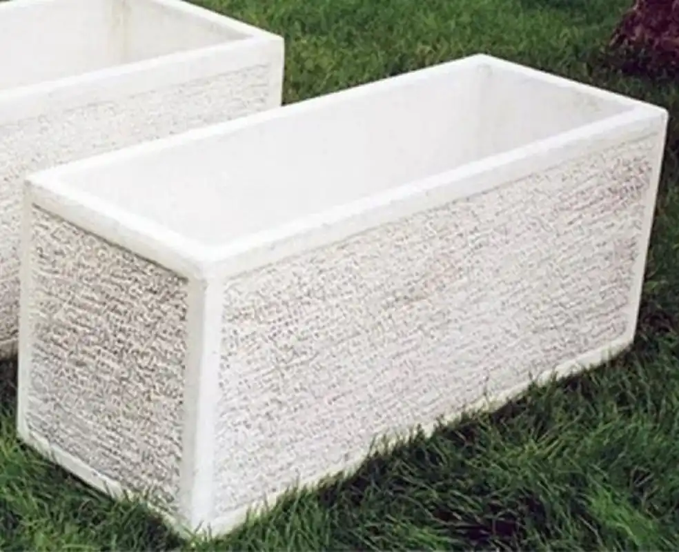 Preisknaller Casa Padrino concrete flower pot white 100 x 40 x H. 45 cm - Rectangular plant pot