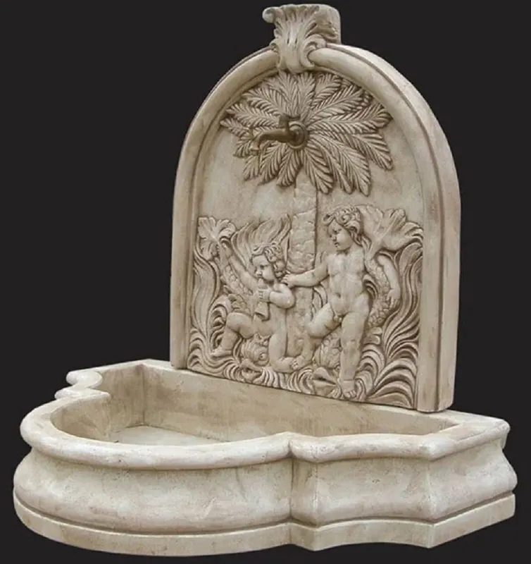 Casa Padrino luxury baroque wall fountain beige 135 x H. 125 cm - Made in Italy Zertifiziert