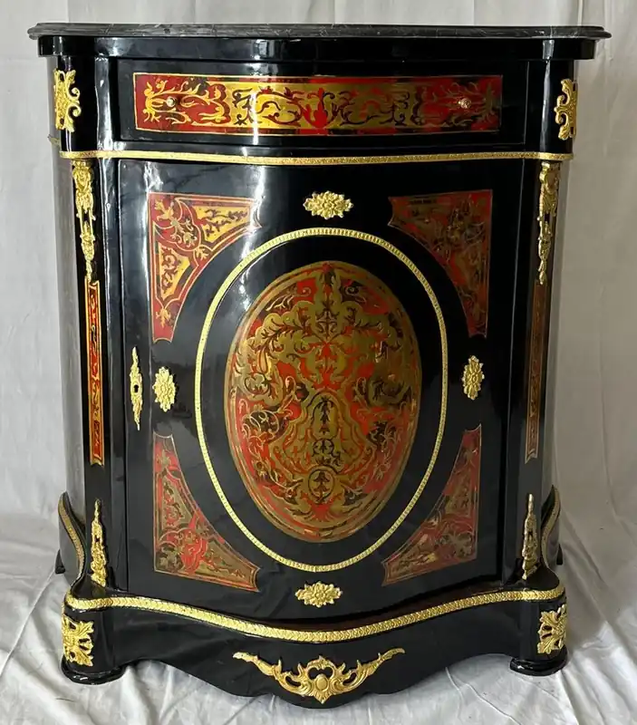 Angebot Casa Padrino baroque Boulle chest of drawers with marble top black / red / gold - Baroque furniture