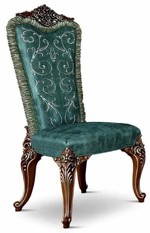 Casa Padrino Luxury Baroque Dining Room Chair Green / Brown / Gold - Made in Italy Nur Für Kurze Zeit