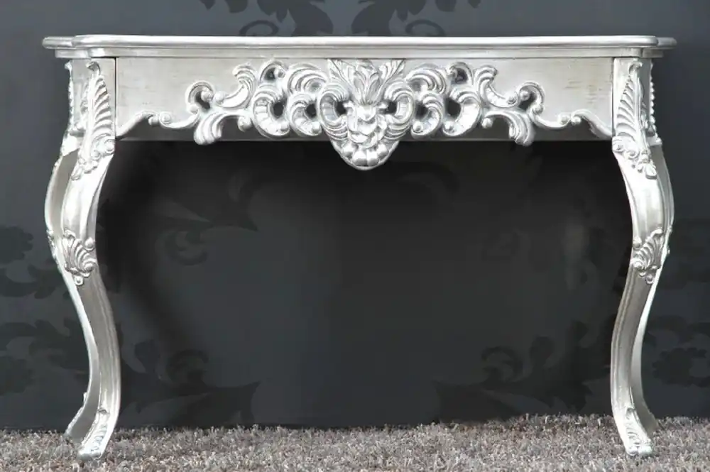 Casa Padrino baroque console silver 85 cm - Baroque style console table - Baroque furniture Aktuell