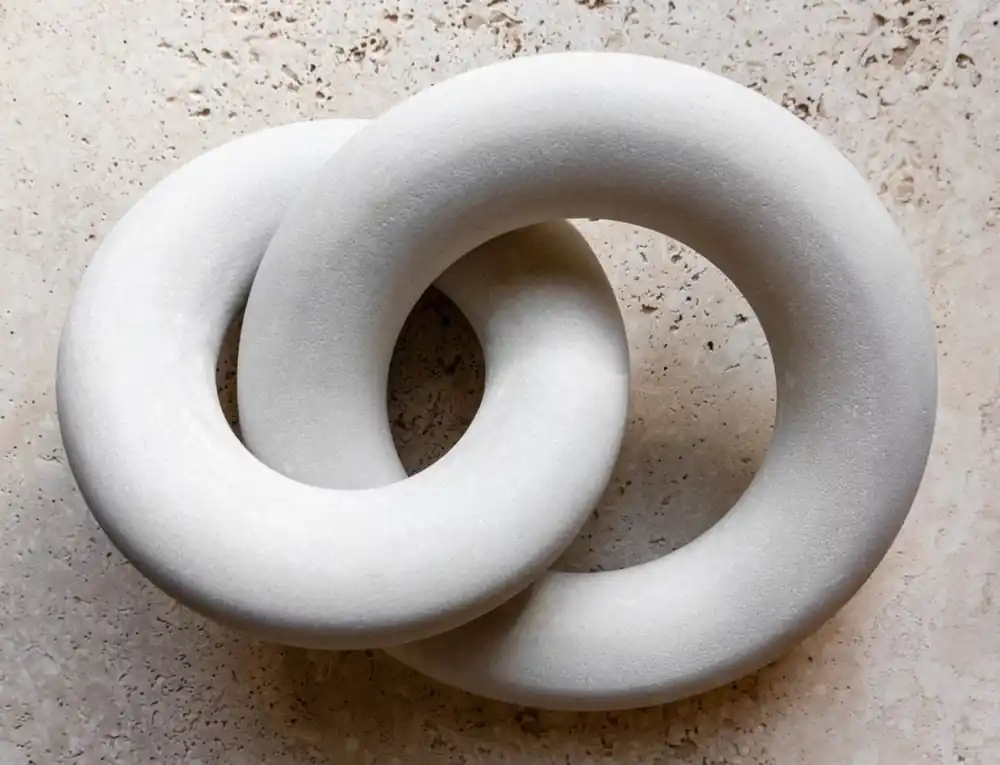 Casa Padrino luxury sandstone deco object rings cream-beige - Living room decoration Letzte Chance
