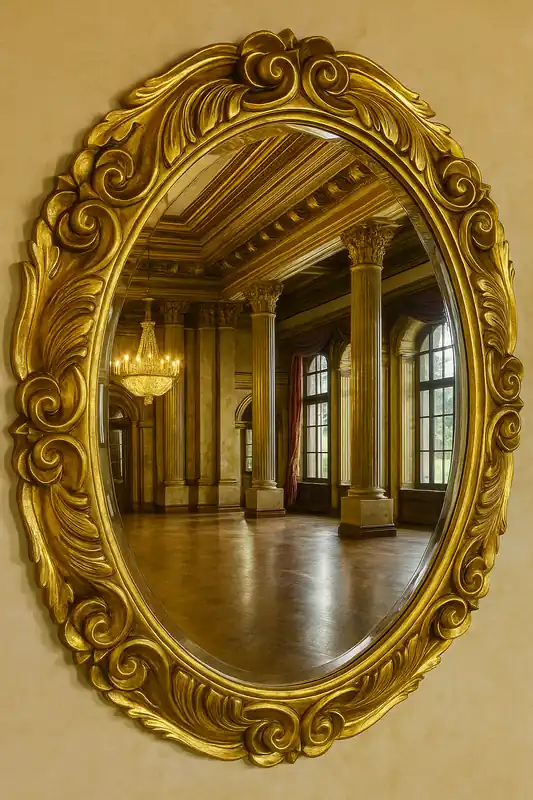 Casa Padrino baroque mirror gold H. 90 cm - Baroque style furniture Direkt Vom Hersteller