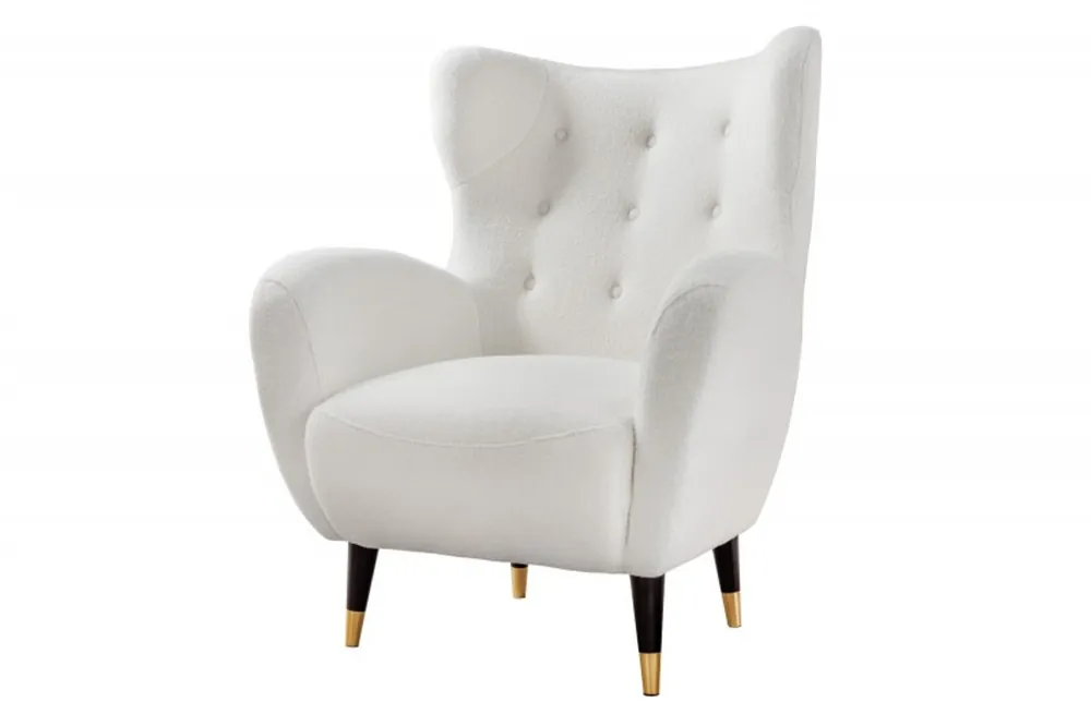 Direkt Vom Hersteller Chesterfield armchair white / black / gold wing chair from Casa Padrino