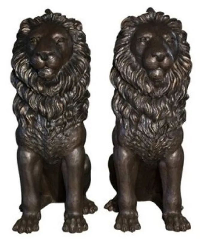 Casa Padrino luxury garden decoration bronze sculpture set lions H. 206 cm - Bronze figures Sofort Bestellen