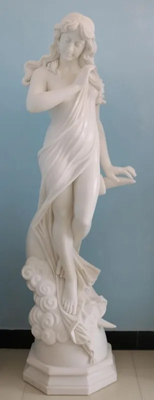 Casa Padrino Art Nouveau Garden Decoration Marble Sculpture Woman White H. 185 cm - Garden Decoration Figure Online Kaufen