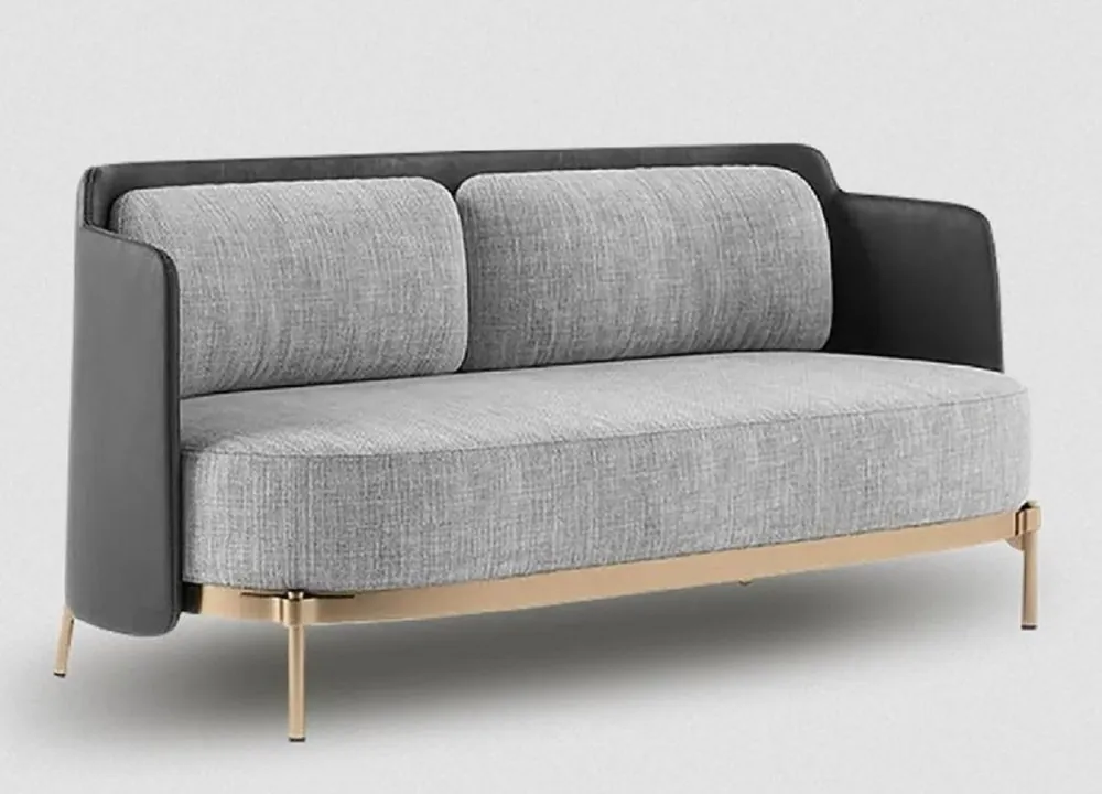 Casa Padrino luxury sofa gray / black / brass 163 cm - Living room & hotel furniture Meistverkauft
