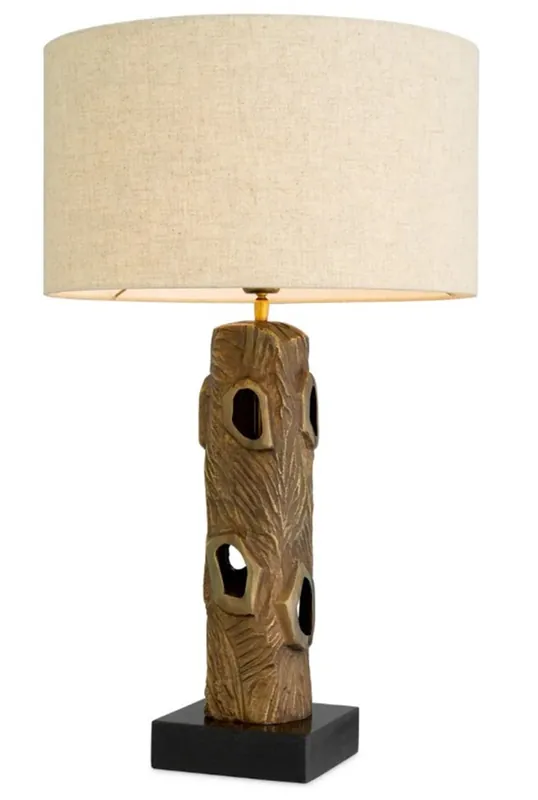 Casa Padrino luxury table lamp finish in vintage brass look / base made of black granite Ø 45 cm x H. 74.5 cm Günstig