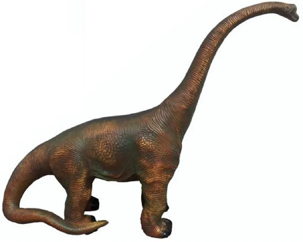 Casa Padrino XXL decorative sculpture dinosaur brachiosaurus brown H. 116 cm - Garden figure Schneller Versand