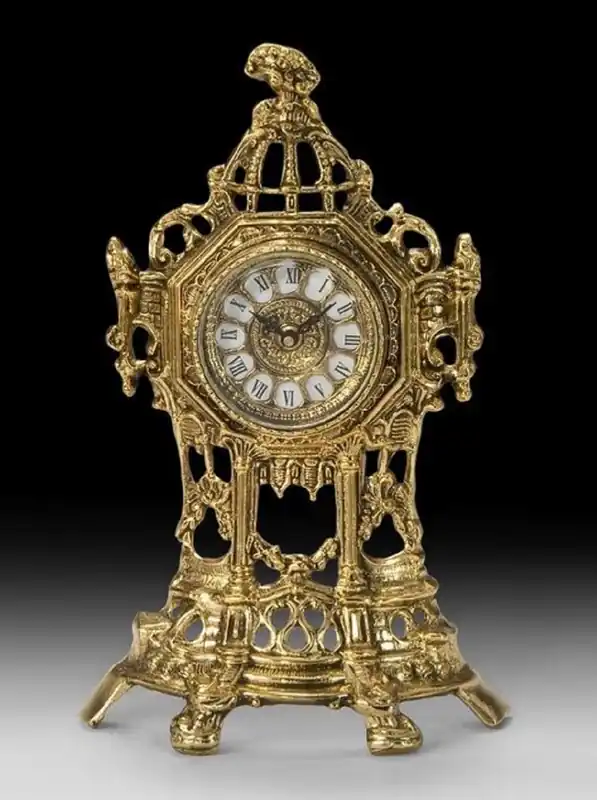 Casa Padrino luxury baroque table clock gold H. 35 cm - Baroque decoration accessories Schnäppchen
