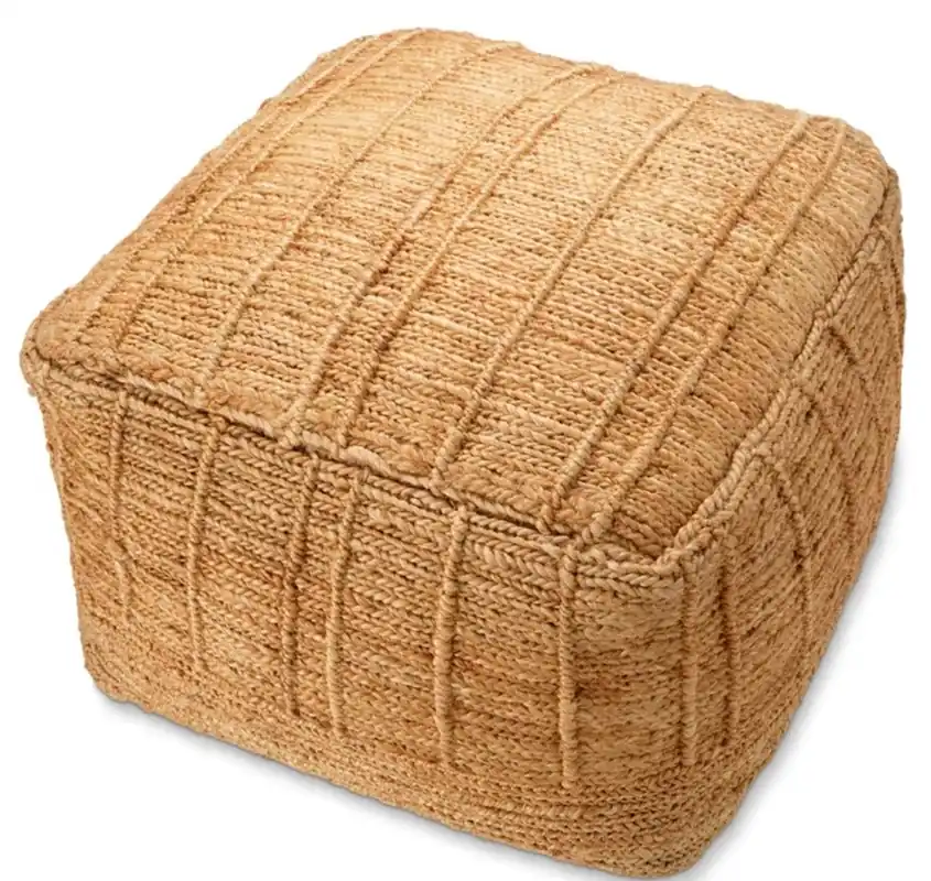 Direkt Vom Hersteller Casa Padrino luxury stool jute 60 x 60 x H. 40 cm - Living room stool - Luxury furniture