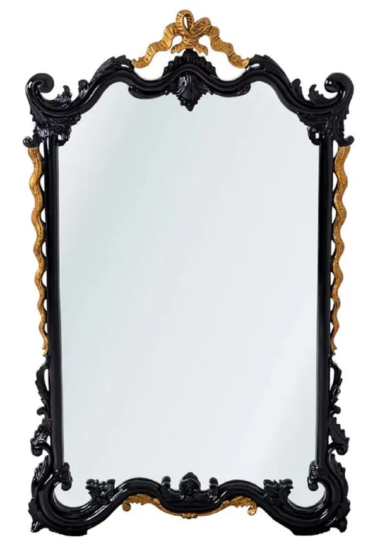 Casa Padrino luxury baroque mirror black / antique gold H. 97 cm - Baroque style furniture Direkt Vom Hersteller