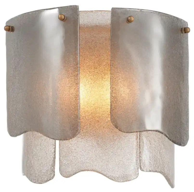 Sonderangebot Casa Padrino luxury hotel / restaurant wall light antique brass finish / smoked glass - W. 39 cm x D. 24 cm x H. 36 cm