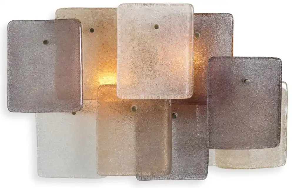 Versand Am Gleichen Tag Casa Padrino luxury wall light vintage brass finish / handmade glass W. 47.5 cm x D. 18 cm x H. 30 cm - Luxury Lights