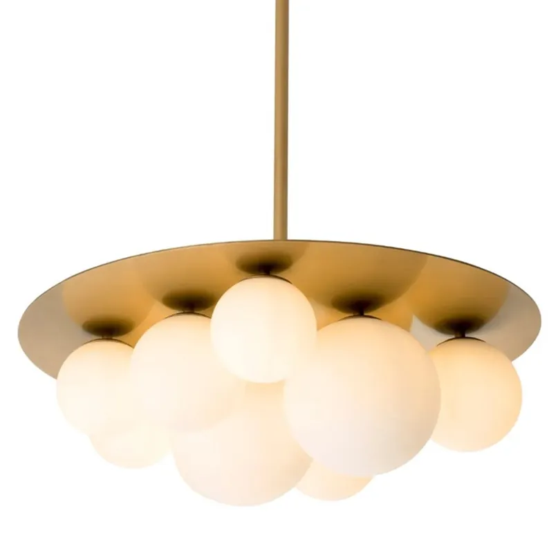Casa Padrino luxury chandelier antique brass finish / white glass Ø 70 cm x H. 28 cm Schnäppchen